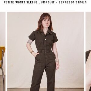 Big Bud Press Petite Medium Short Sleeve Jumpsuit - Espresso